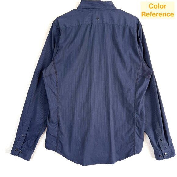 Lululemon Athletica Striped Vented Hidden Placket Button Down Shirt Mens XL Blue - Picture 5 of 8
